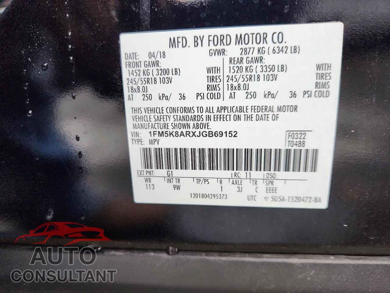 FORD EXPLORER 2018 - 1FM5K8ARXJGB69152