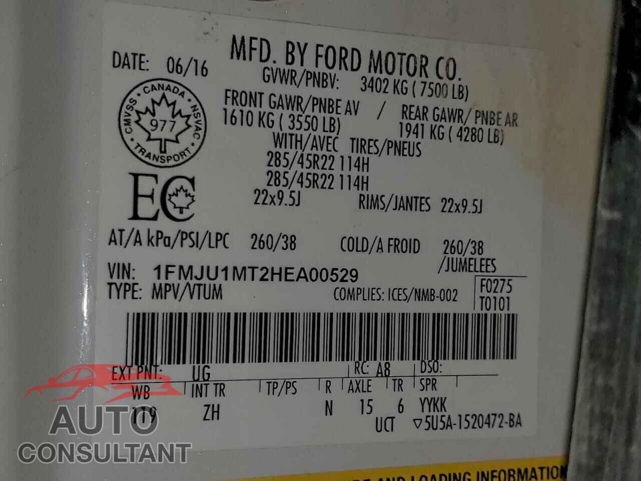 FORD EXPEDITION 2017 - 1FMJU1MT2HEA00529