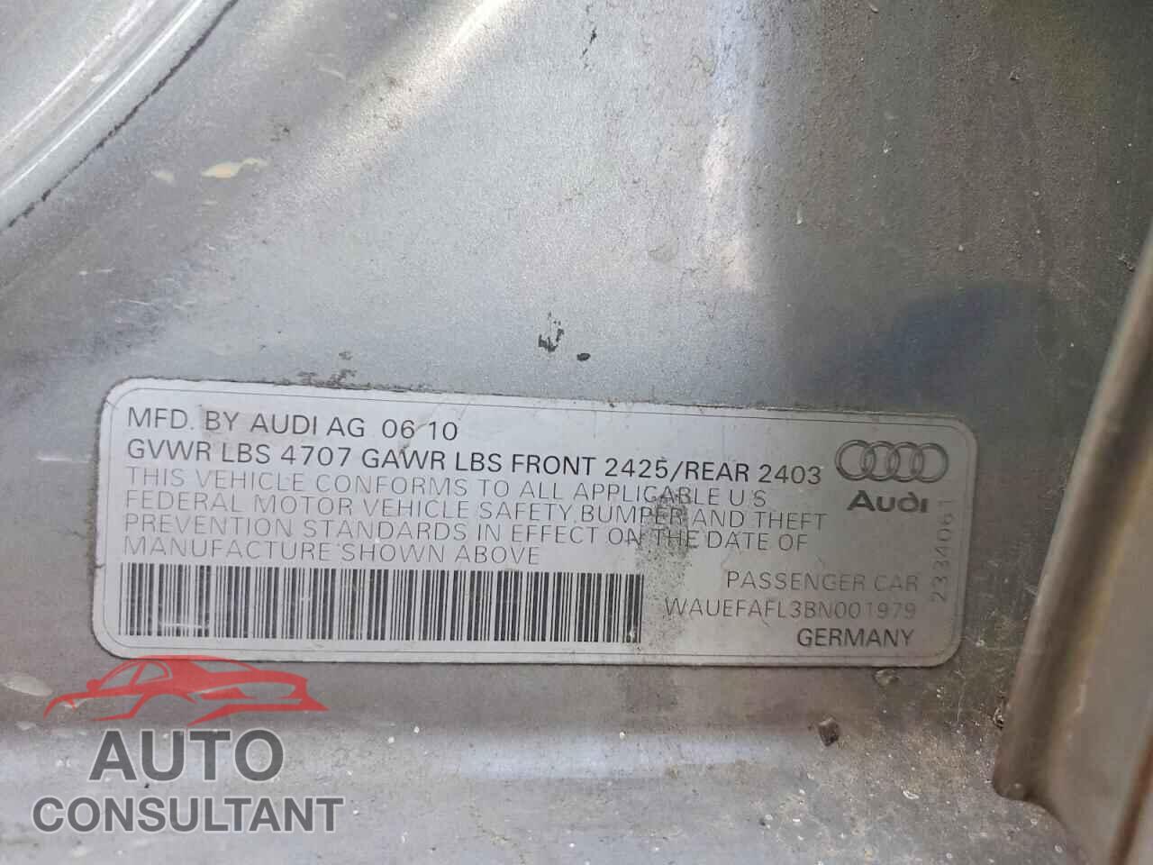 AUDI A4 2011 - WAUEFAFL3BN001979