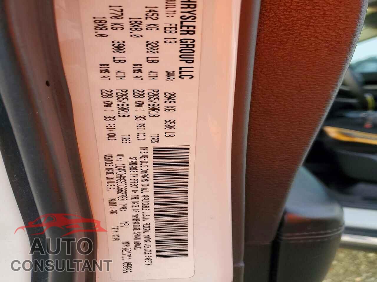 DODGE DURANGO 2013 - 1C4RDHAG8DC662760