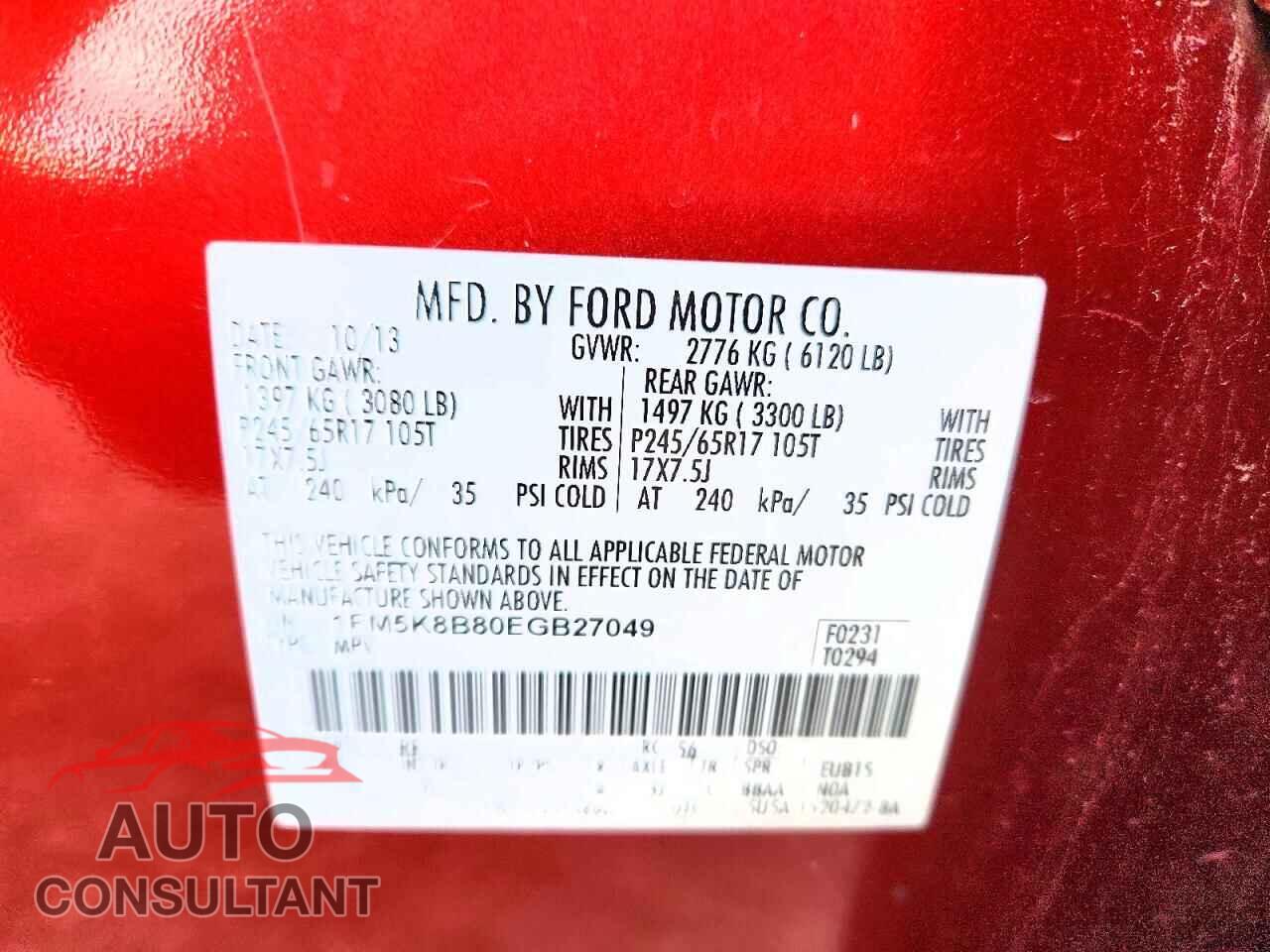 FORD EXPLORER 2014 - 1FM5K8B80EGB27049