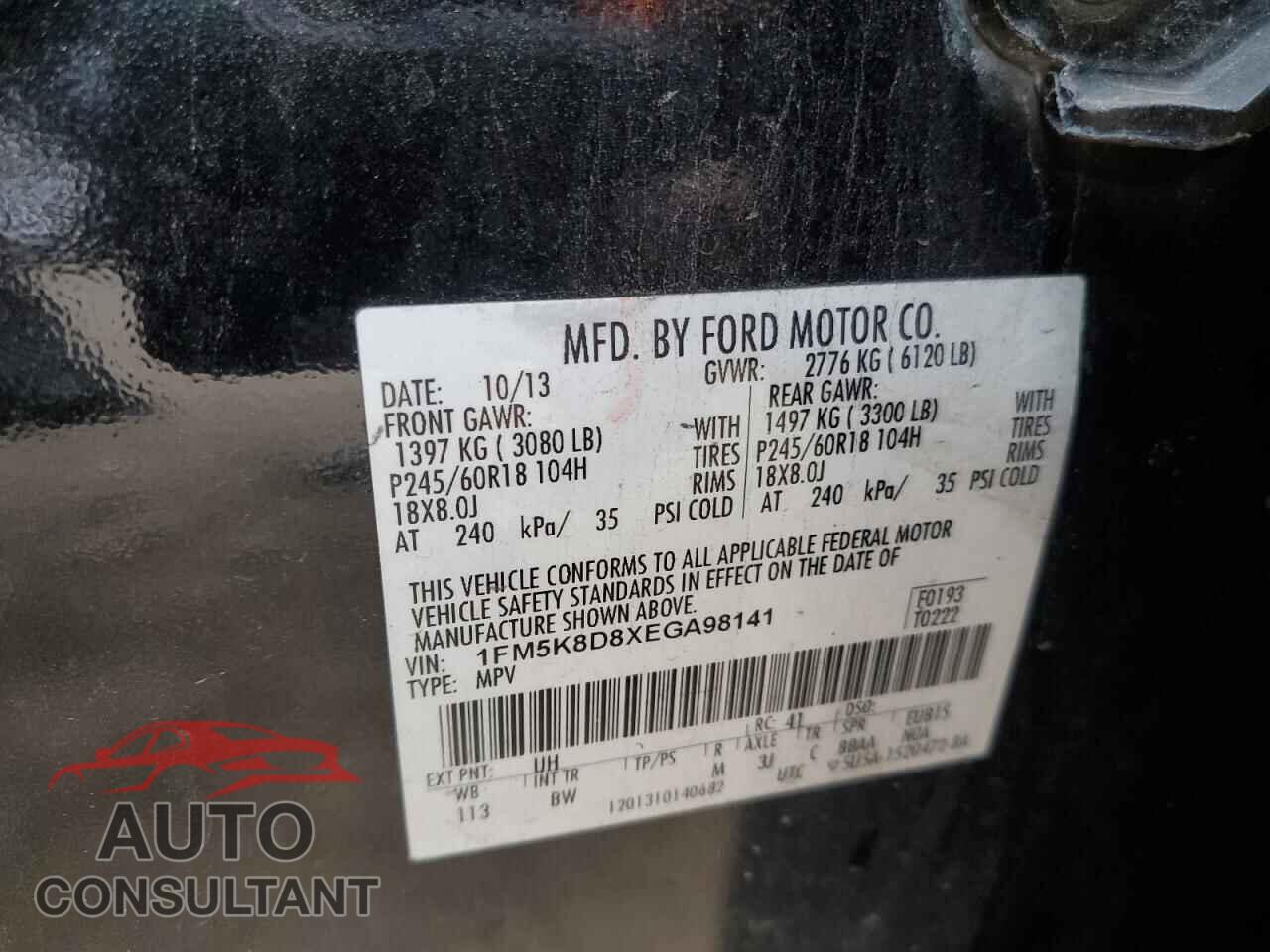FORD EXPLORER 2014 - 1FM5K8D8XEGA98141