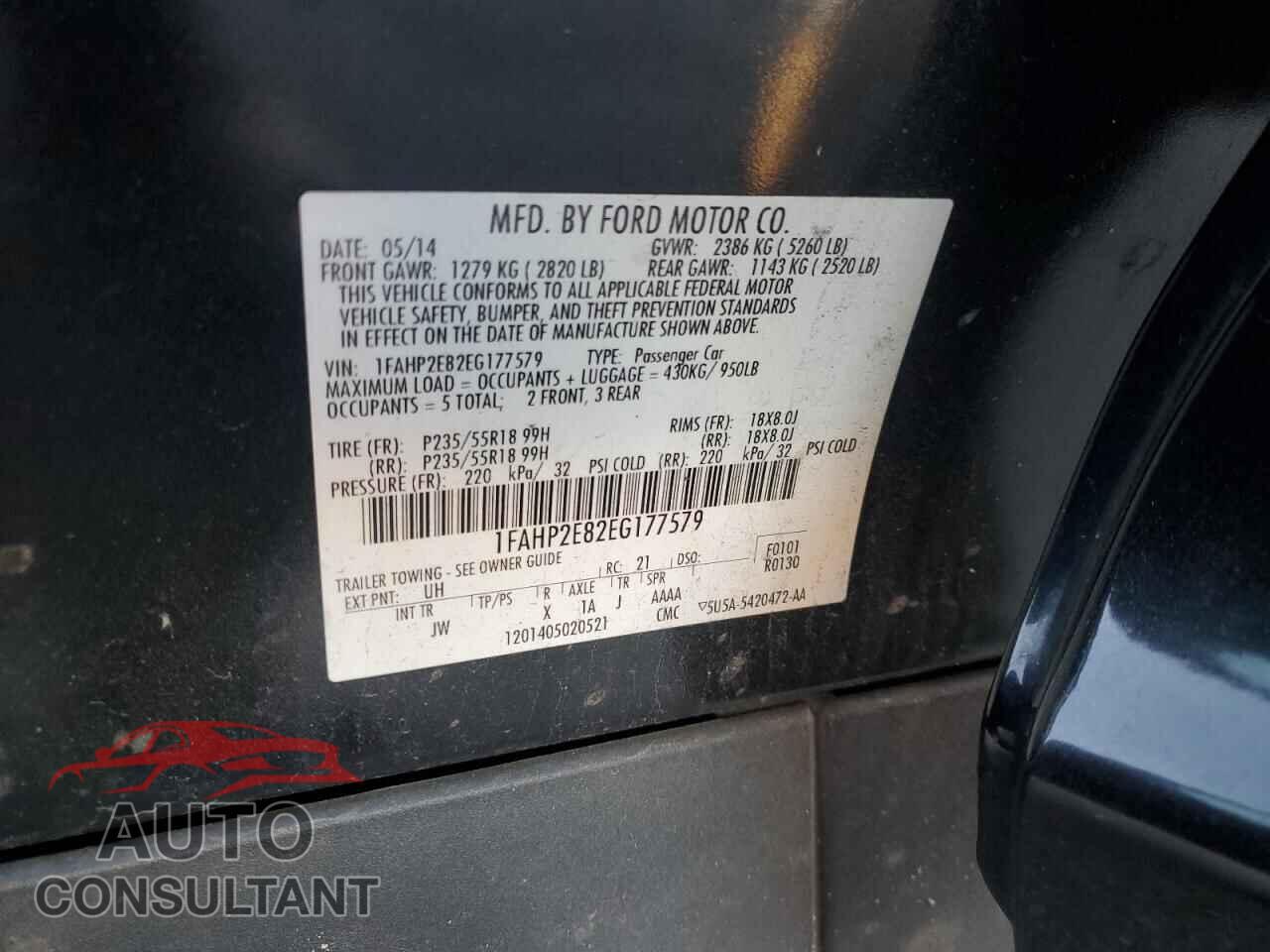 FORD TAURUS 2014 - 1FAHP2E82EG177579