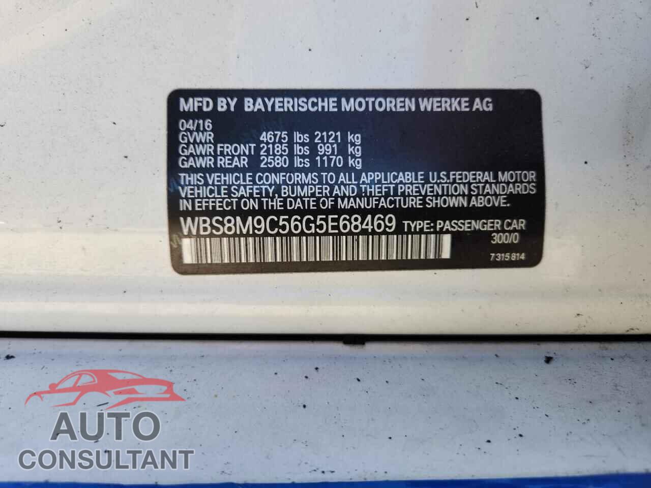 BMW M3 2016 - WBS8M9C56G5E68469