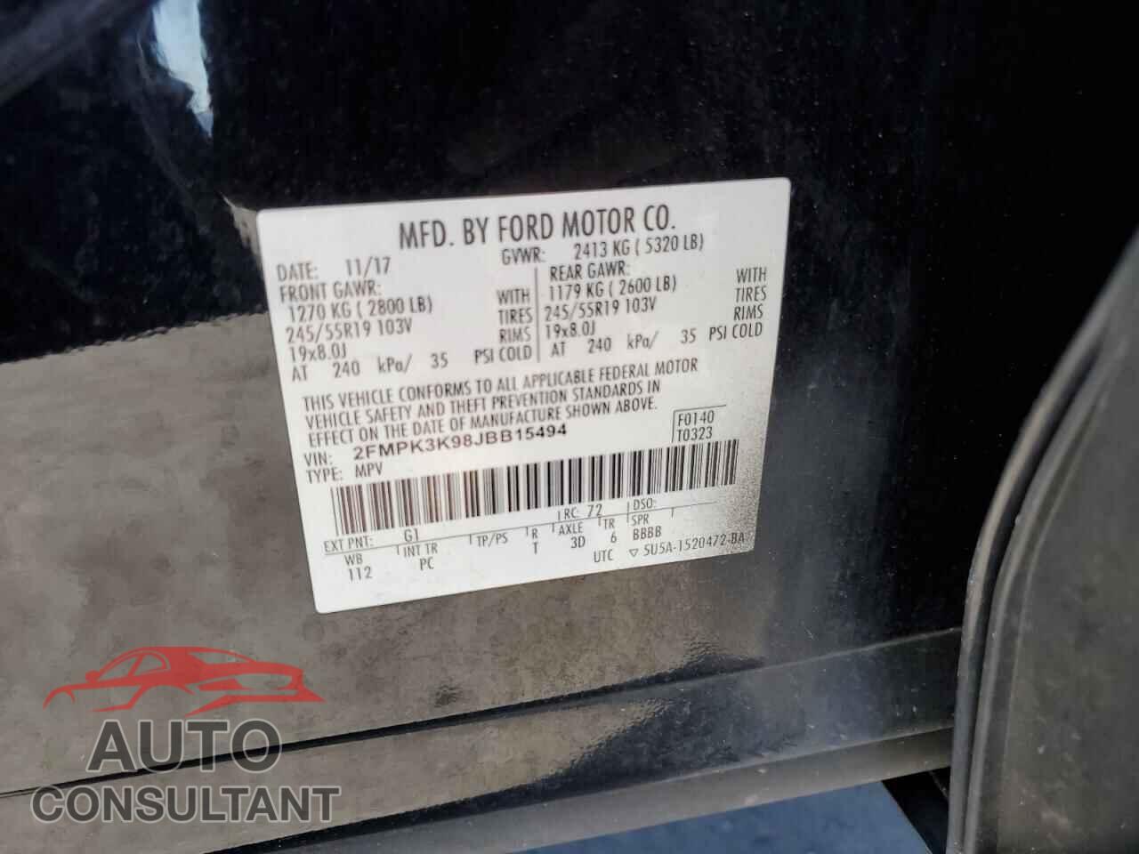 FORD EDGE 2018 - 2FMPK3K98JBB15494