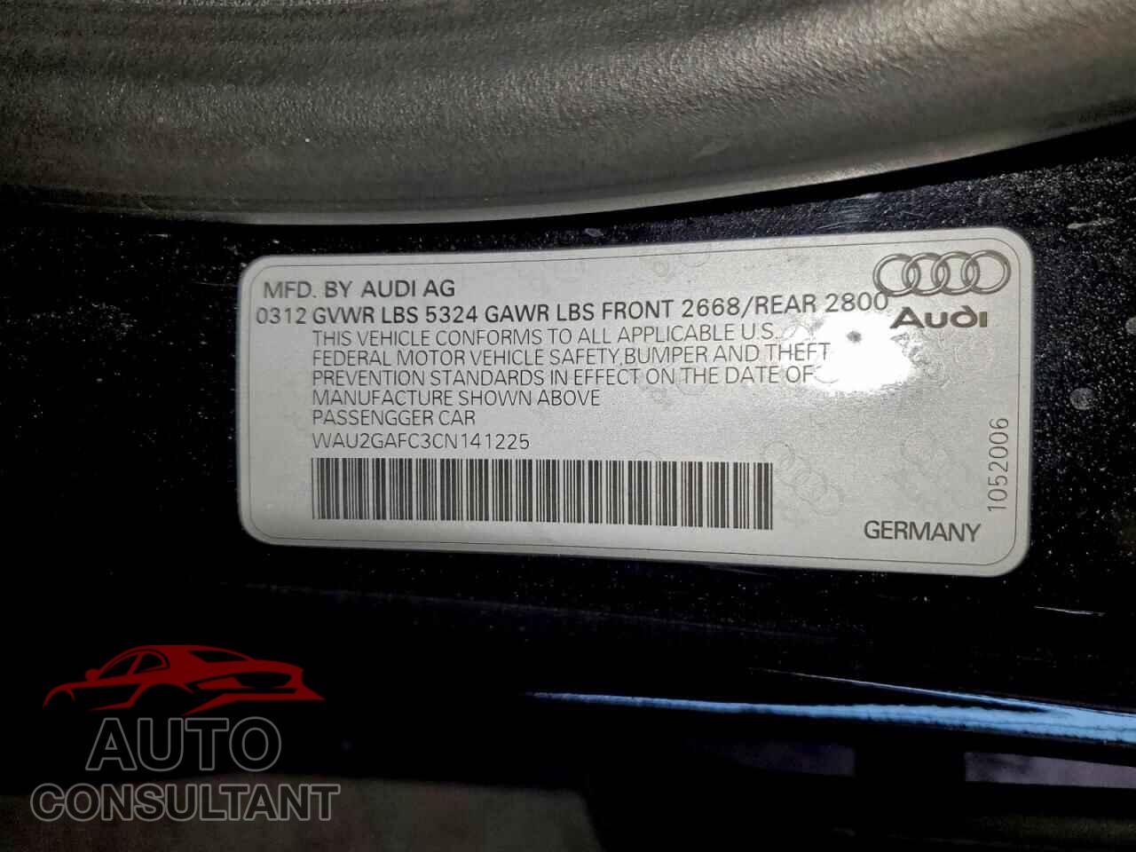 AUDI A7 2012 - WAU2GAFC3CN141225