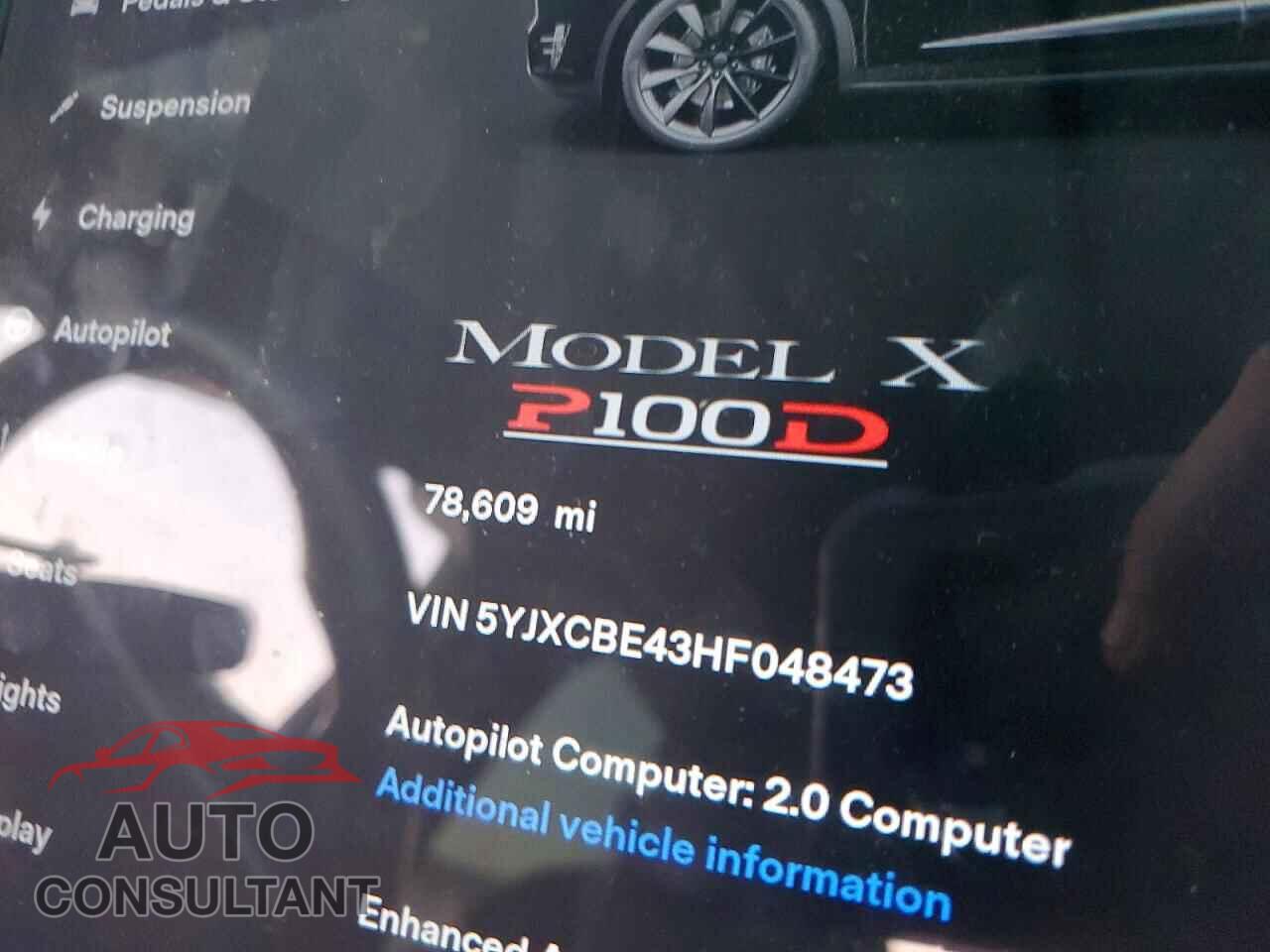 TESLA MODEL X 2017 - 5YJXCBE43HF048473