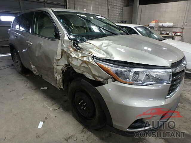 TOYOTA HIGHLANDER 2015 - 5TDBKRFHXFS128577