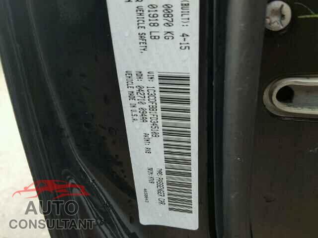 DODGE DART 2015 - 1C3CDFBB1FD345109