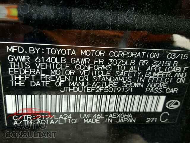 LEXUS LS600 2015 - JTHDU1EF2F5019121