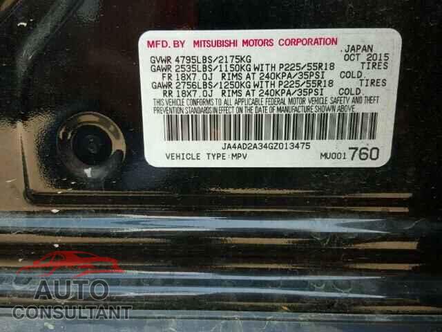 MITSUBISHI OUTLANDER 2016 - JA4AD2A34GZ013475