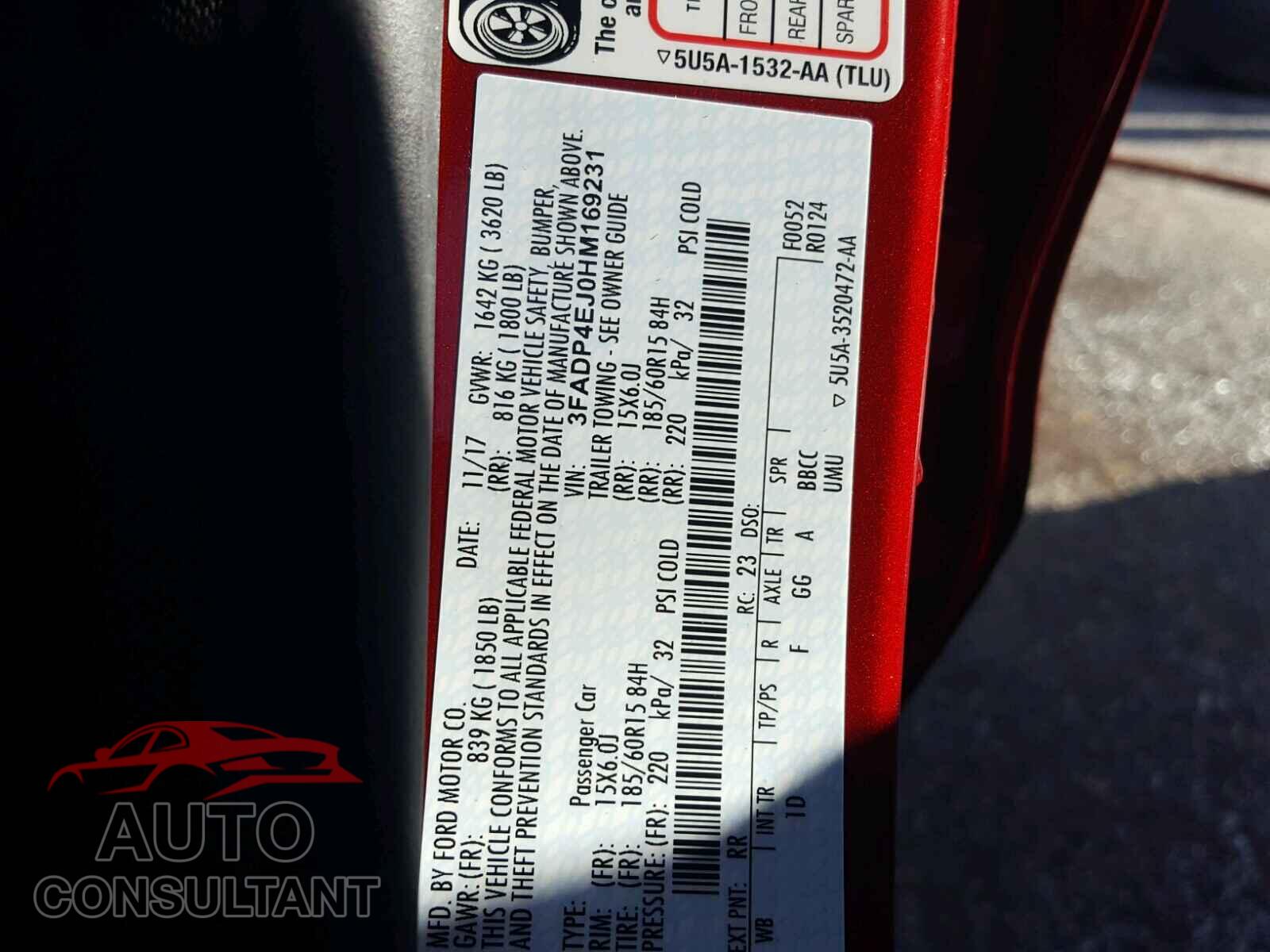 FORD FIESTA 2017 - 3FADP4EJ0HM169231
