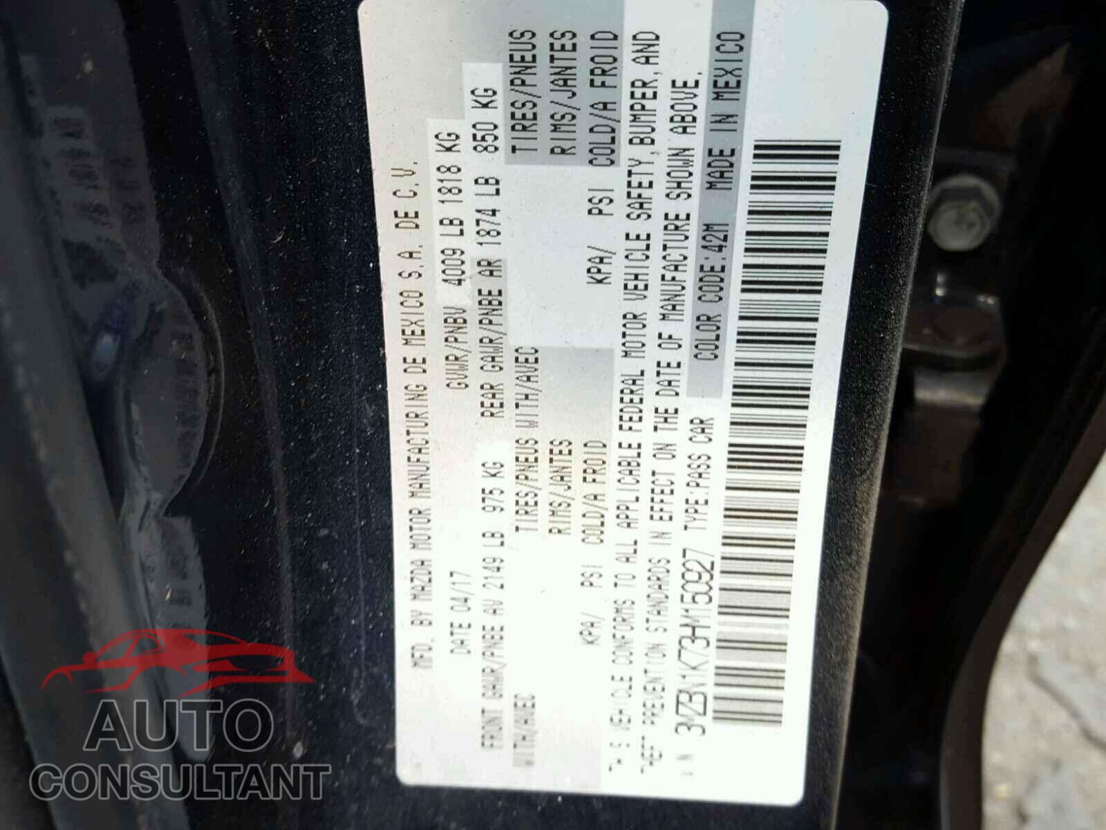 MAZDA 3 2017 - 3MZBN1K73HM150927
