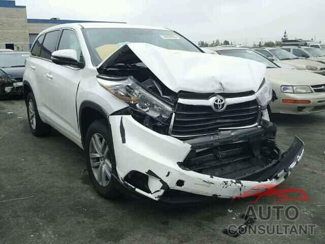 TOYOTA HIGHLANDER 2016 - 5TDZKRFH6GS121478