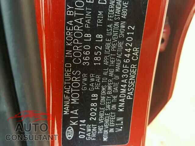 KIA RIO 2015 - KNADM4A30F6442012