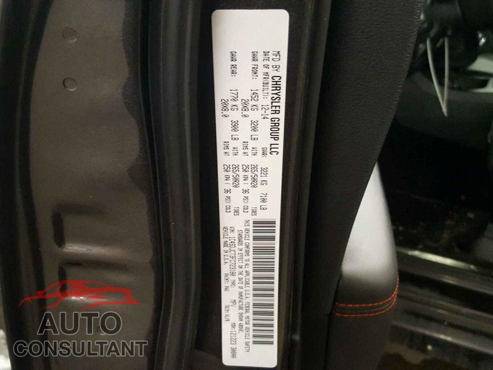 DODGE DURANGO 2015 - 1C4SDJCT3FC723180