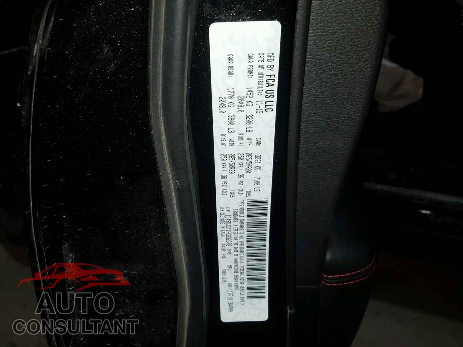 DODGE DURANGO 2015 - 1C4SDJCT1FC232378