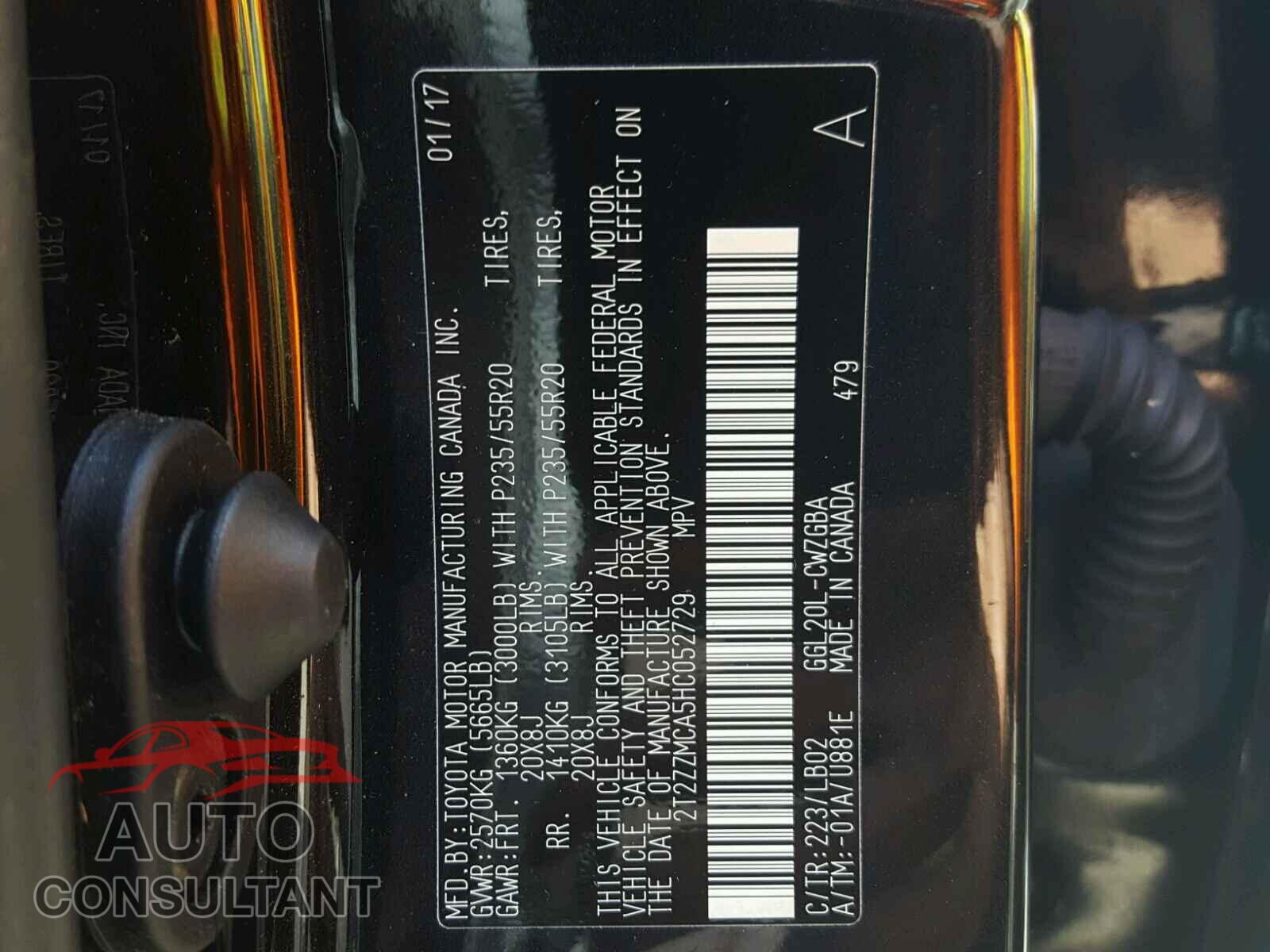 LEXUS RX350 2017 - 2T2ZZMCA5HC052729