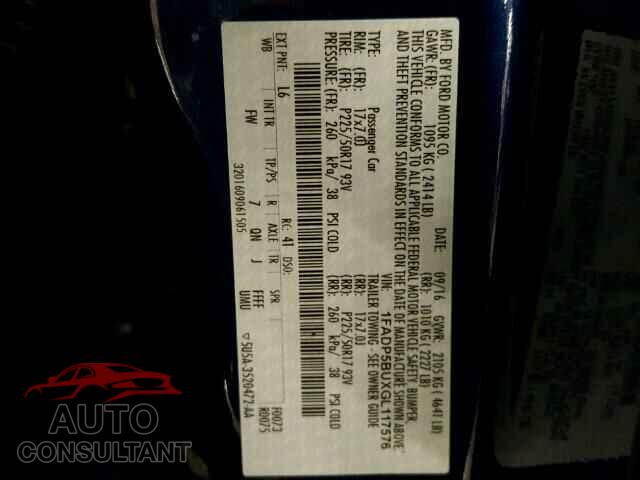 FORD CMAX 2016 - 1FADP5BUXGL117576