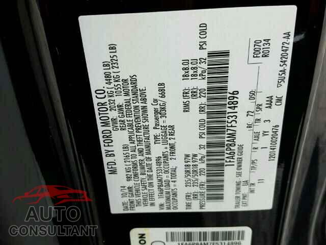 FORD MUSTANG 2015 - 1FA6P8AM7F5314896