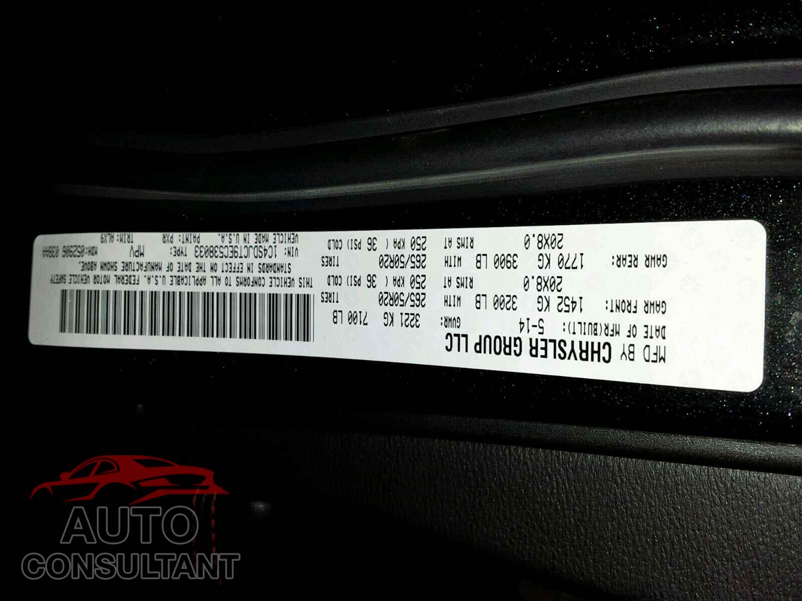 DODGE DURANGO R/ 2014 - 1C4SDJCT9EC538033