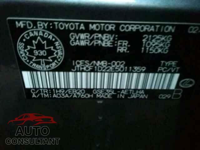 LEXUS IS250 2014 - JTHCF1D22E5011359