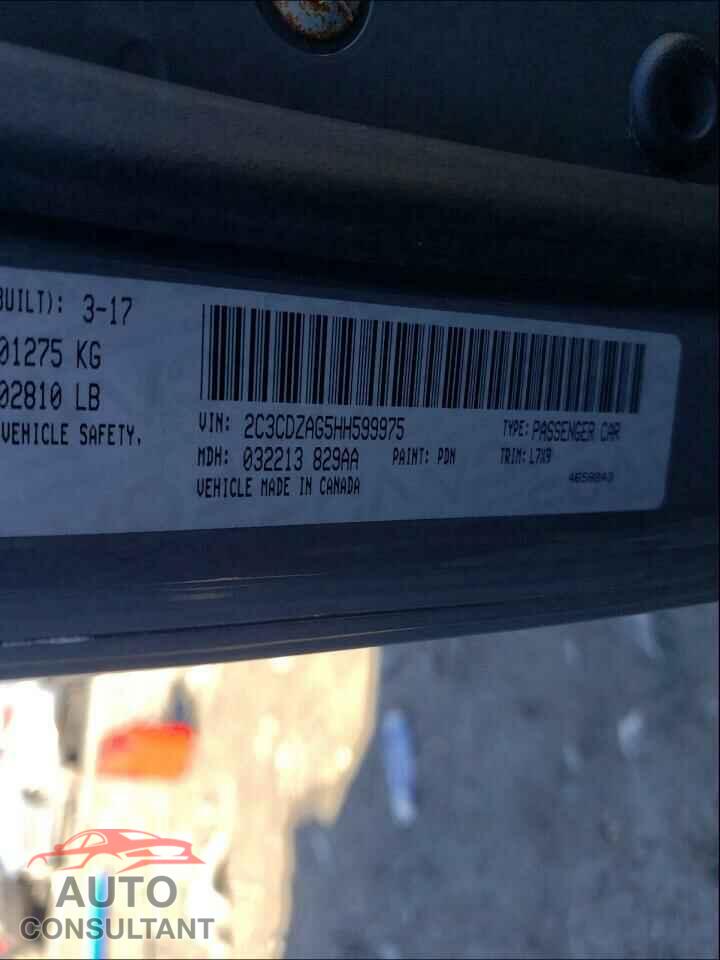 DODGE CHALLENGER 2017 - 2C3CDZAG5HH599975