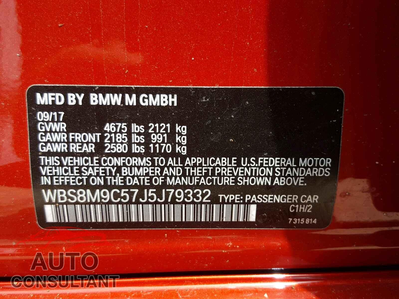 BMW M3 2018 - WBS8M9C57J5J79332