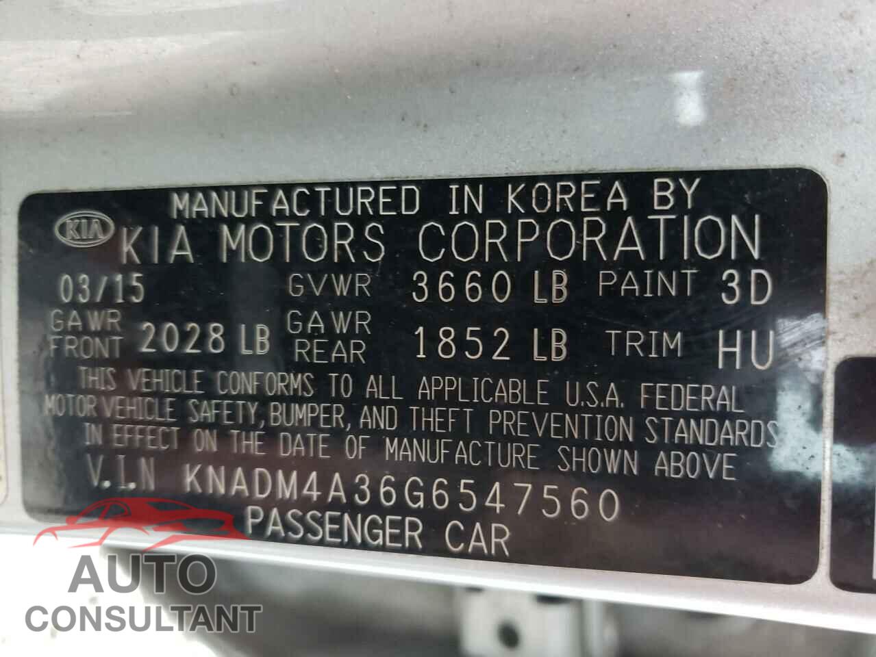 KIA RIO 2016 - KNADM4A36G6547560
