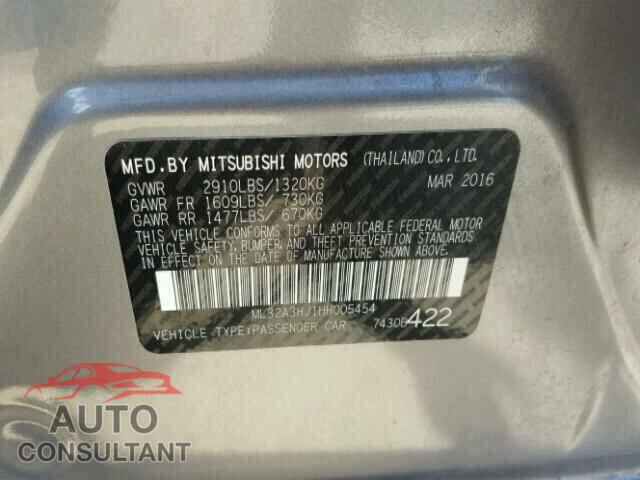 MITSUBISHI MIRAGE 2017 - ML32A3HJ1HH005454