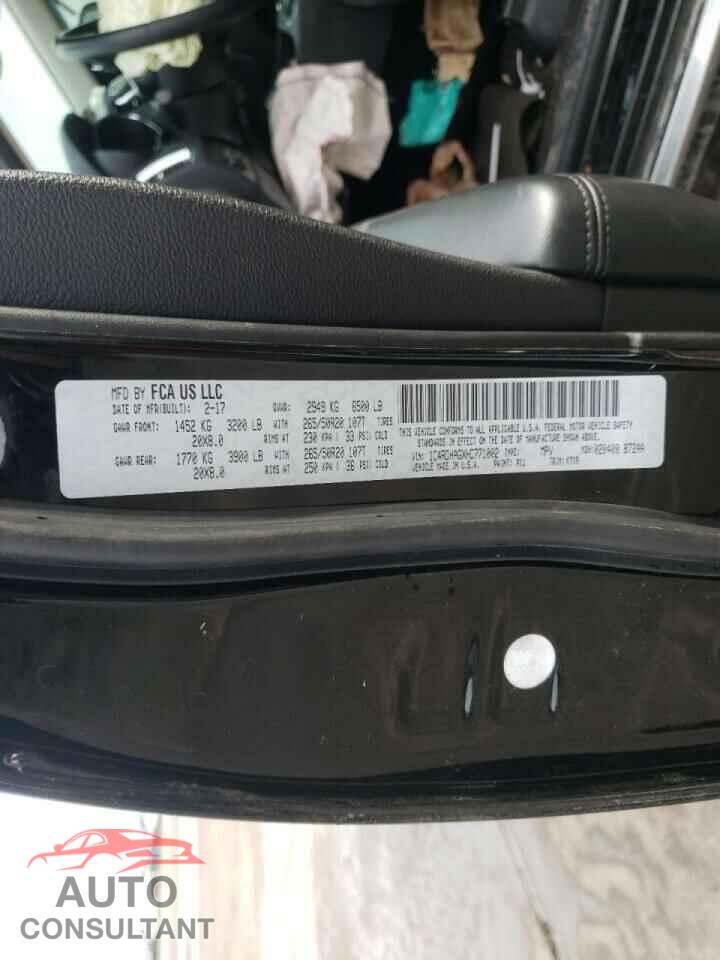 DODGE DURANGO 2017 - 1C4RDHAGXHC771002