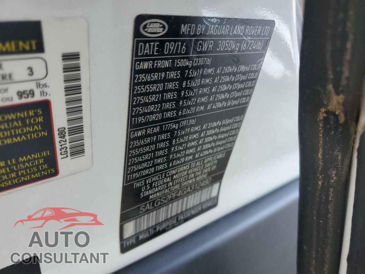 LAND ROVER RANGEROVER 2016 - SALGS2PF4GA312480