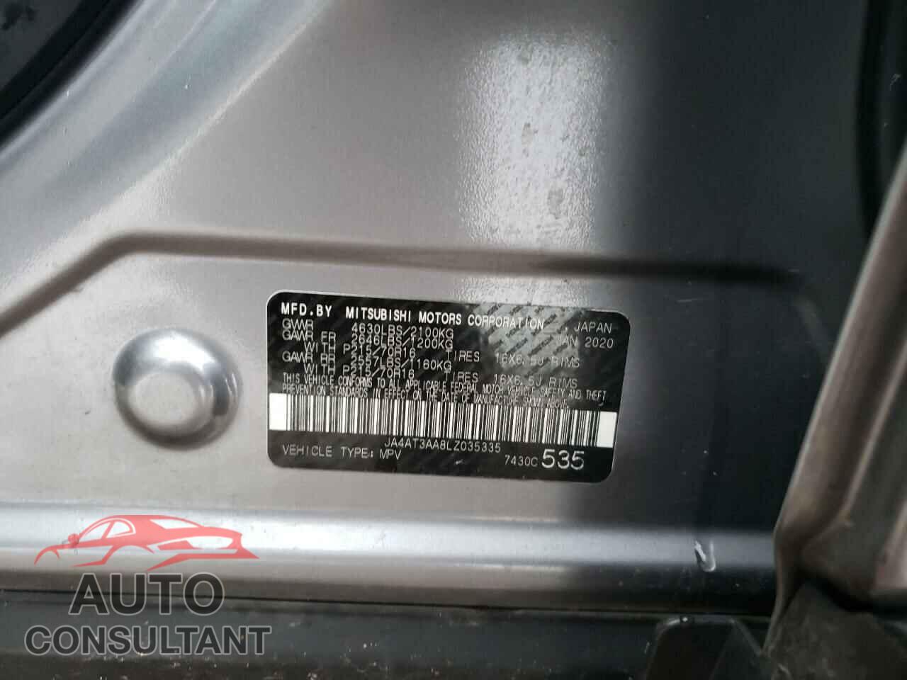 MITSUBISHI ECLIPSE 2020 - JA4AT3AA8LZ035335