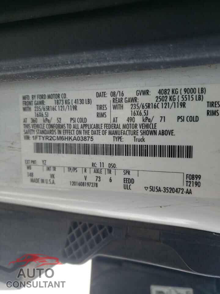 FORD TRANSIT CO 2017 - 1FTYR2CM6HKA03875