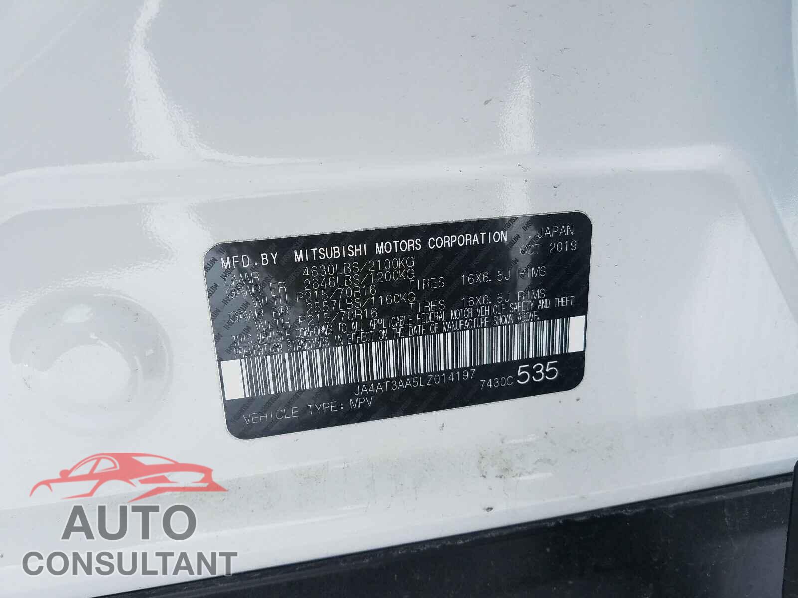 MITSUBISHI ECLIPSE 2020 - JA4AT3AA5LZ014197