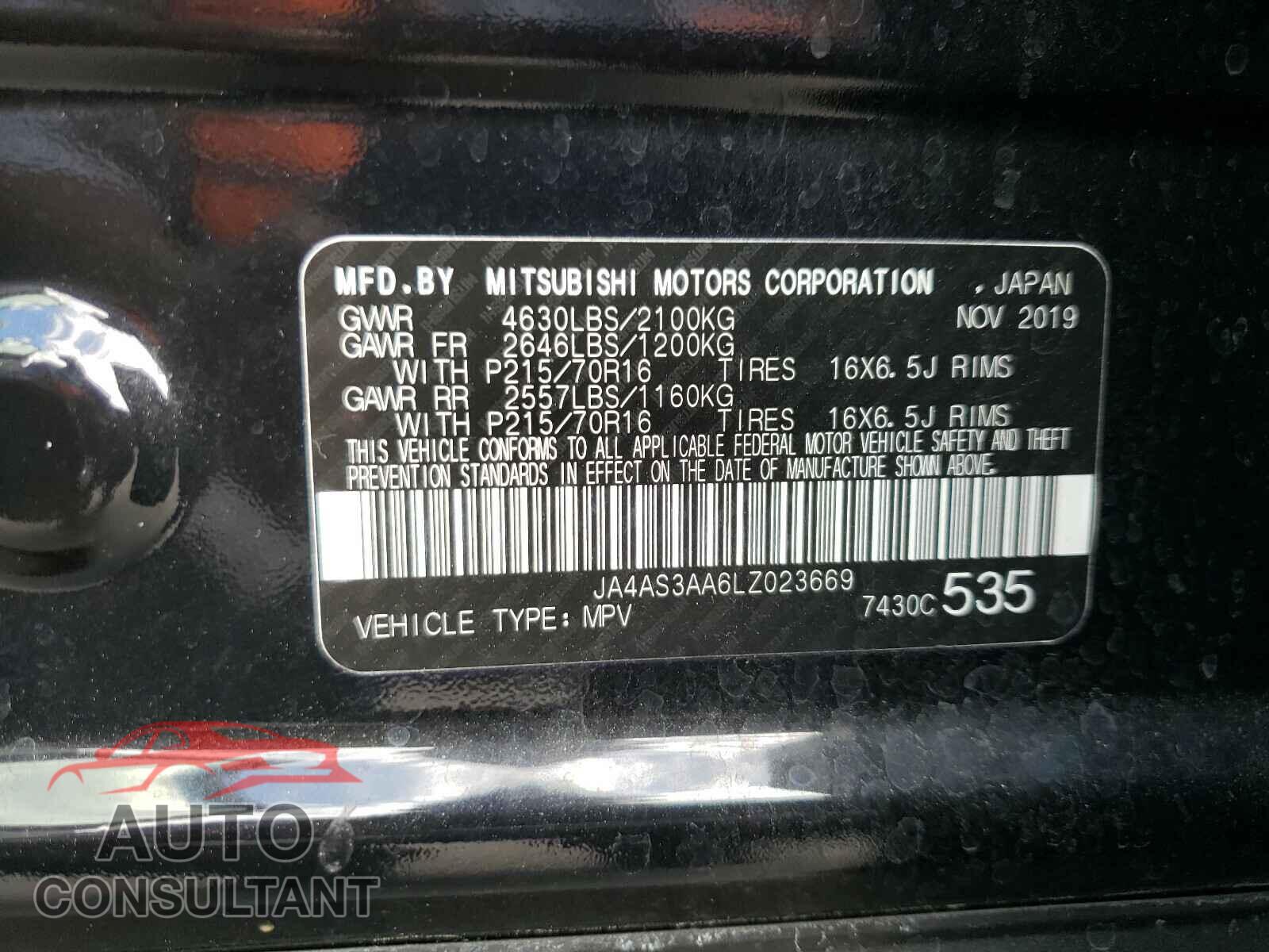 MITSUBISHI ECLIPSE 2020 - JA4AS3AA6LZ023669