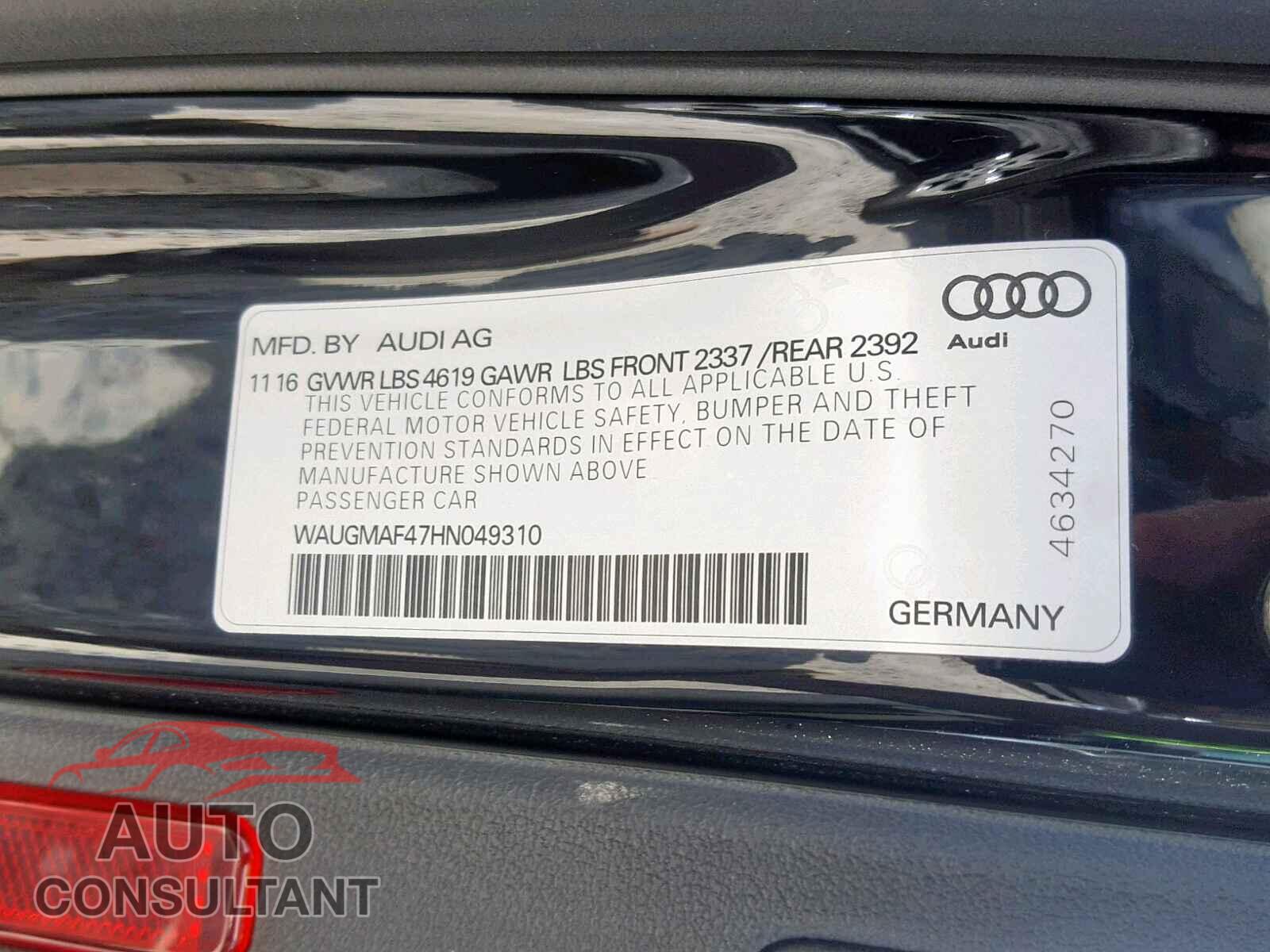 AUDI A4 2017 - WDDWJ4JB2JF738191