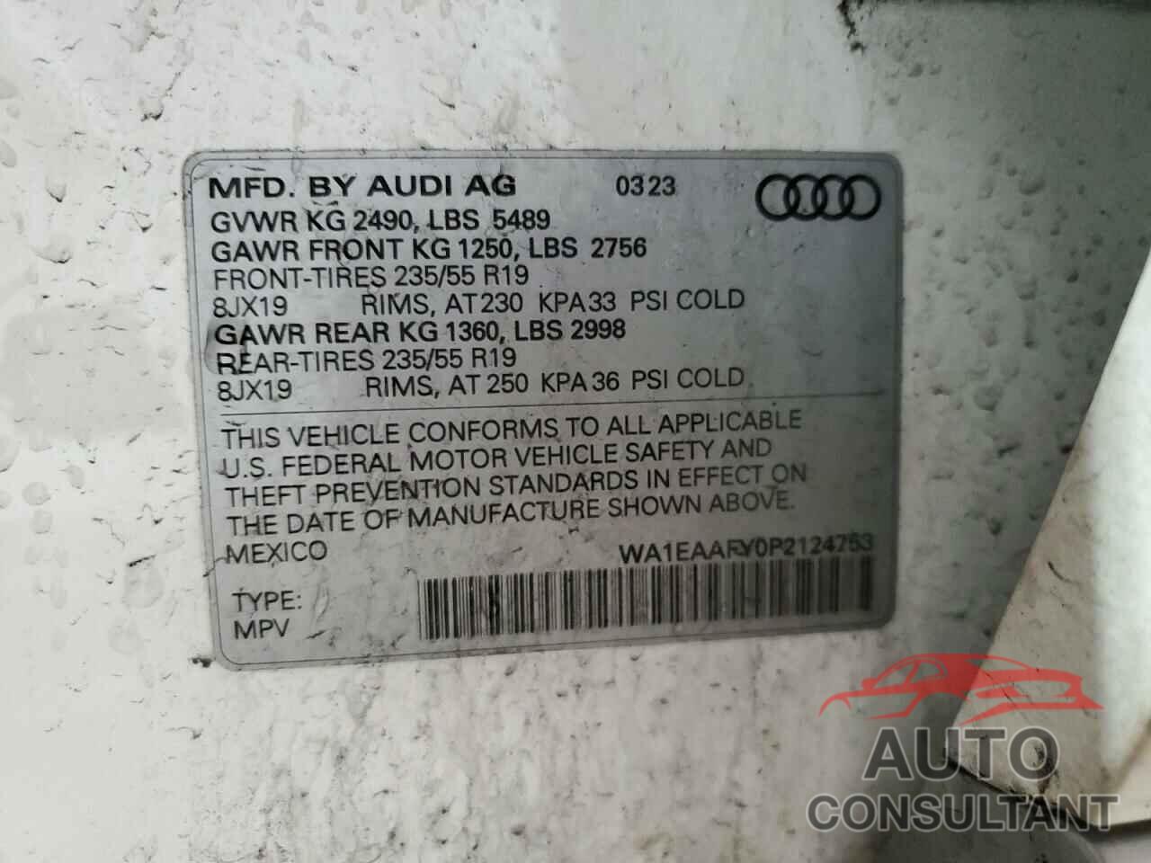 AUDI Q5 2023 - WA1EAAFY0P2124753