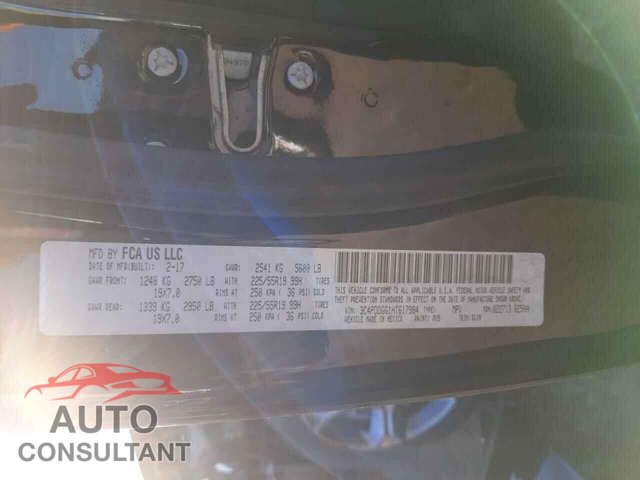 DODGE JOURNEY 2017 - 3C4PDDGG1HT617984