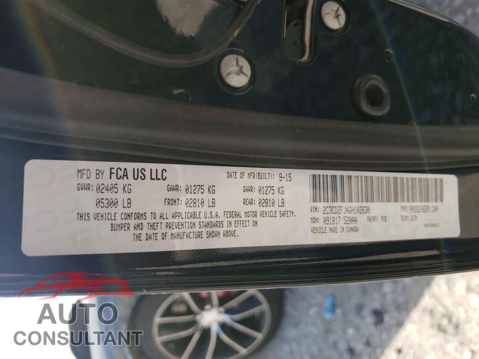 DODGE CHALLENGER 2016 - 2C3CDZFJ4GH102630