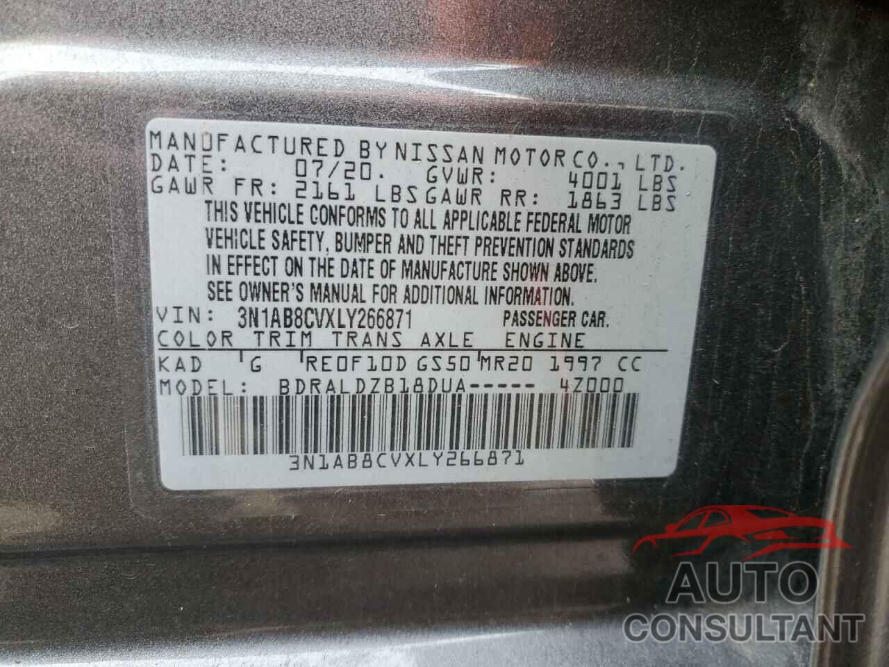 NISSAN SENTRA 2020 - 3N1AB8CVXLY266871