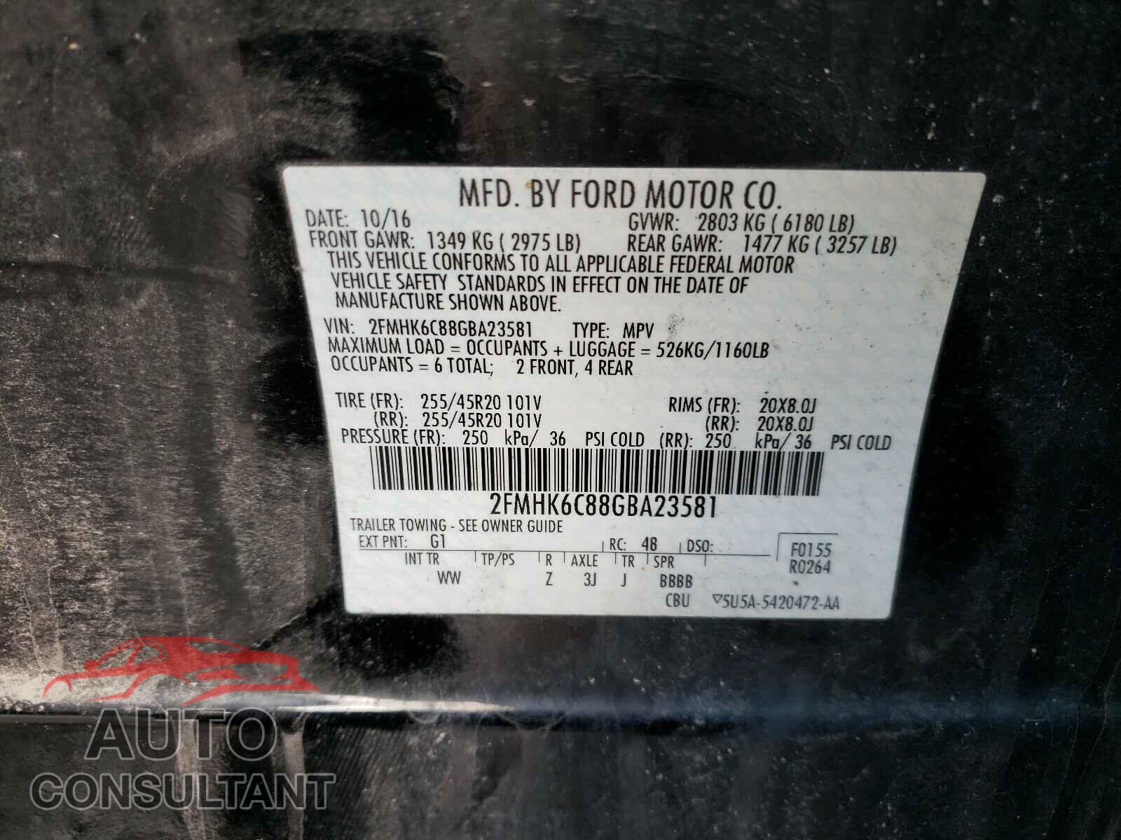 FORD FLEX 2016 - 2FMHK6C88GBA23581