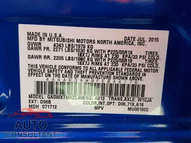 MITSUBISHI OUTLANDER 2015 - 4A4AR3AW9FE044176