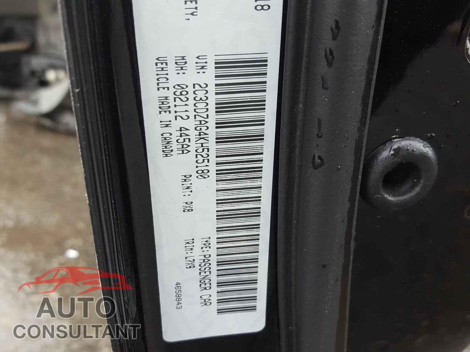 DODGE CHALLENGER 2019 - 2C3CDZAG4KH525180