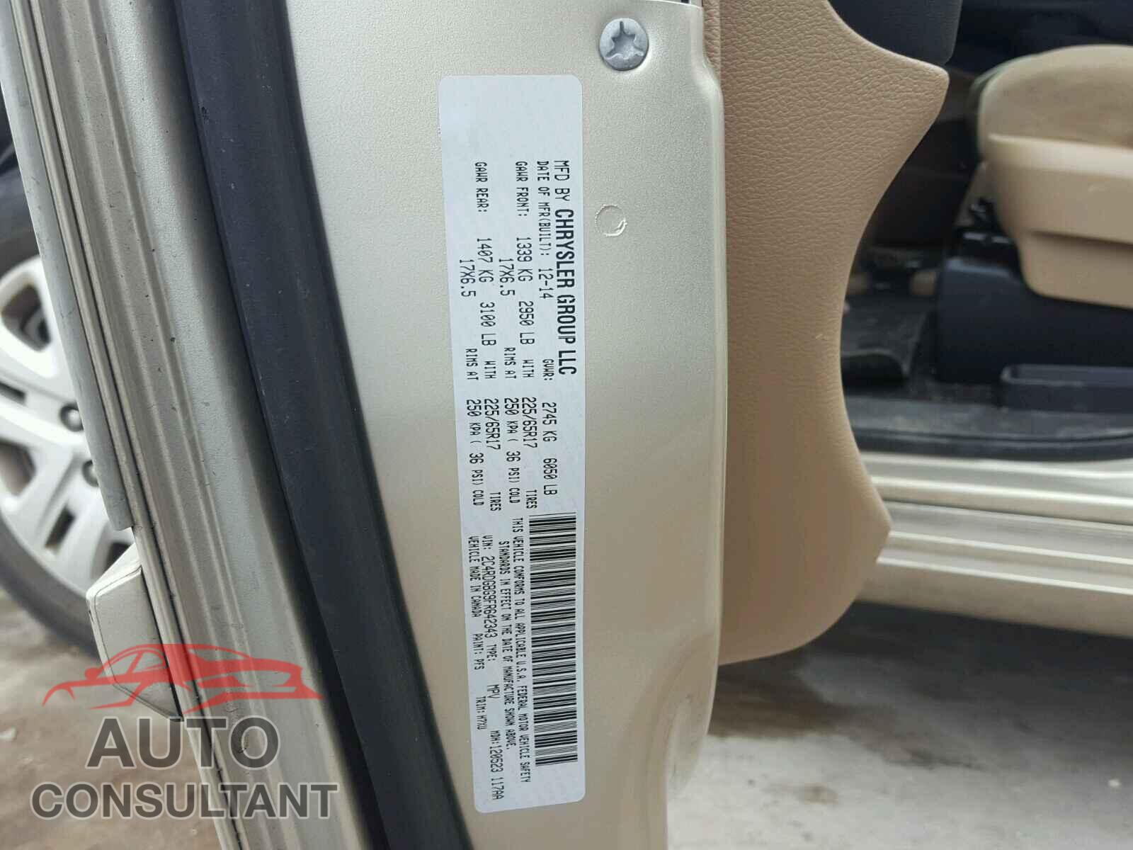 DODGE CARAVAN 2015 - 2C4RDGBG9FR642343