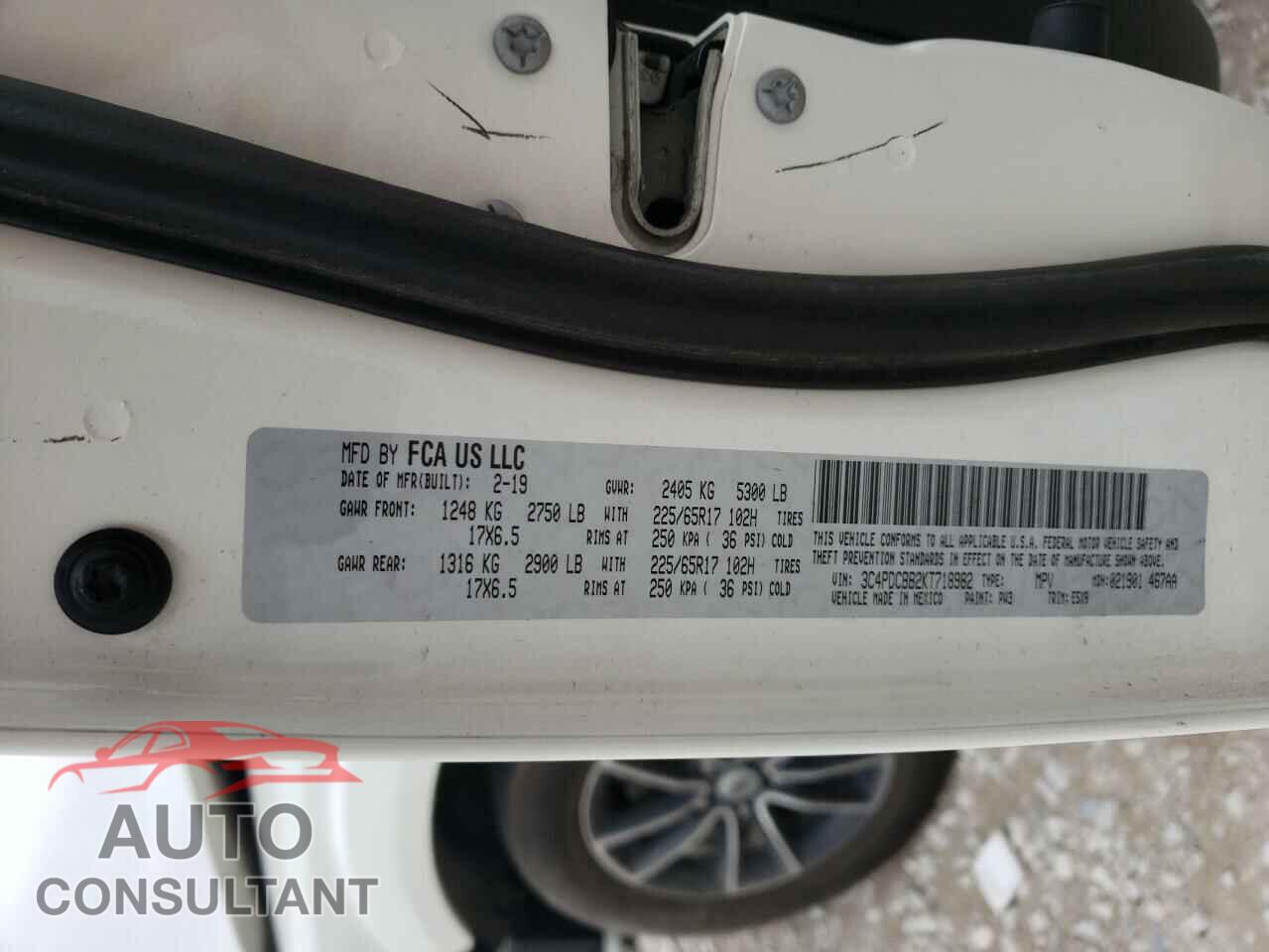 DODGE JOURNEY 2019 - 3C4PDCBB2KT718982