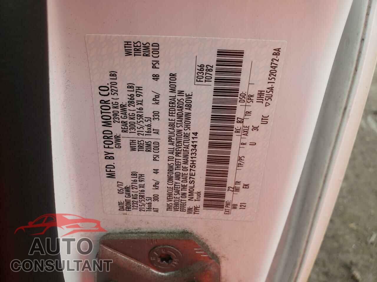 FORD TRANSIT CO 2017 - NM0LS7E75H1334114
