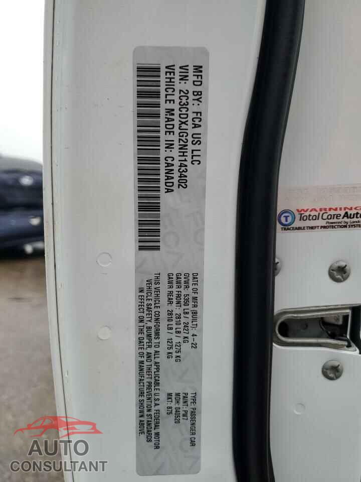 DODGE CHARGER 2022 - 2C3CDXJG2NH143402