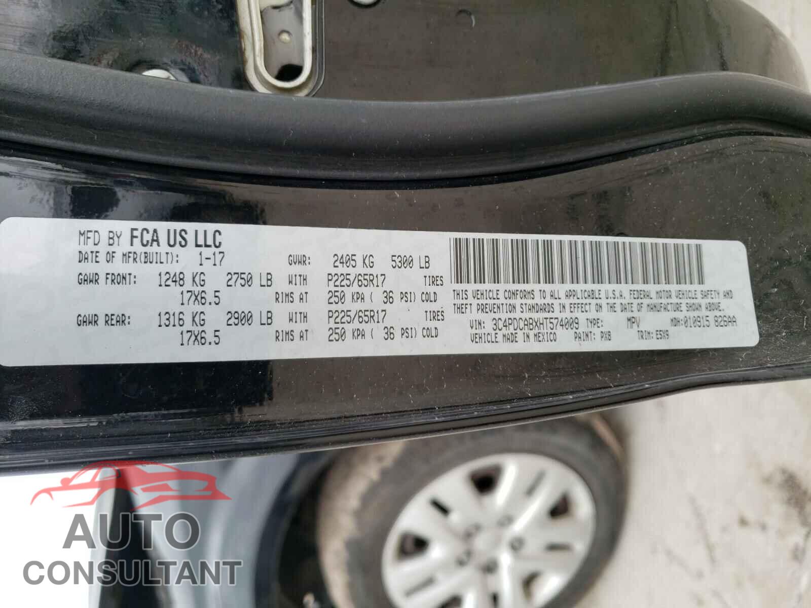 DODGE JOURNEY 2017 - 3C4PDCABXHT574009