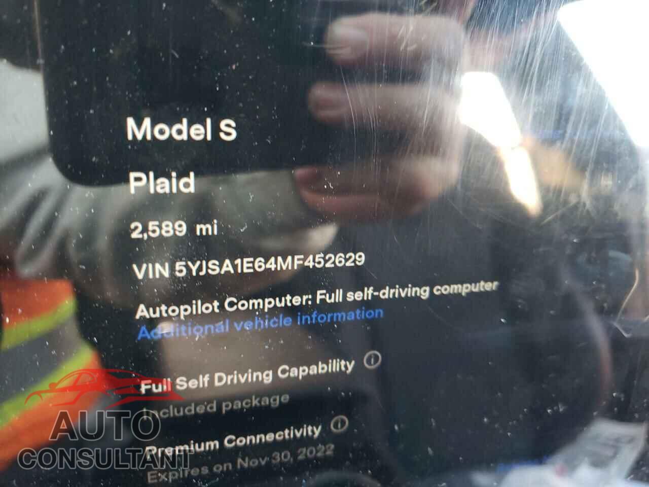TESLA MODEL S 2021 - 5YJSA1E64MF452629